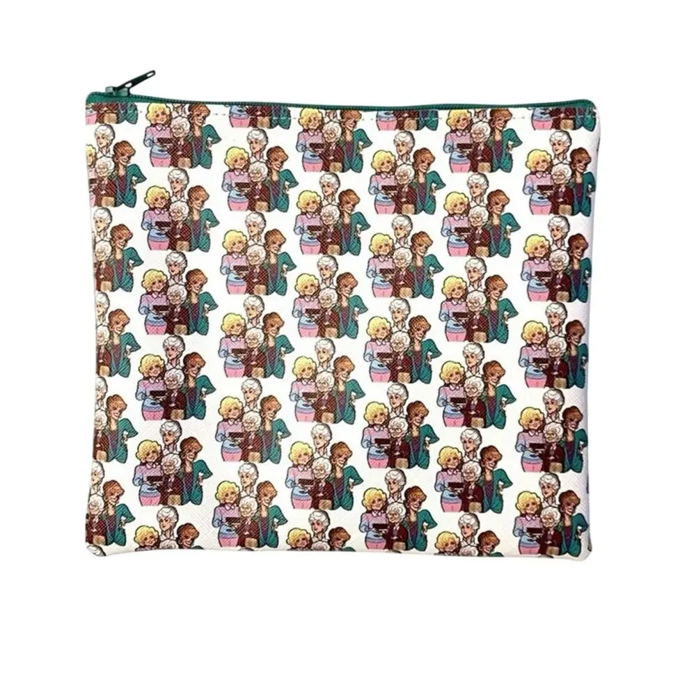 GOLDEN GIRLS Faux Leather Zip Pouch